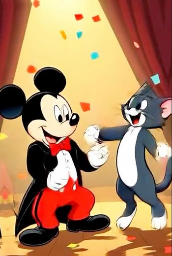 Classic Mickey in a Tuxedo Dancing with Kitten | 1920s Jazz Club Vibe | Vintage Cartoon Animation