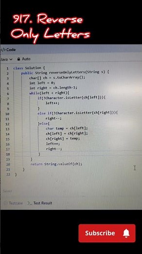 917. Reverse Only Letters | Leetcode problem solving #leetcode #java