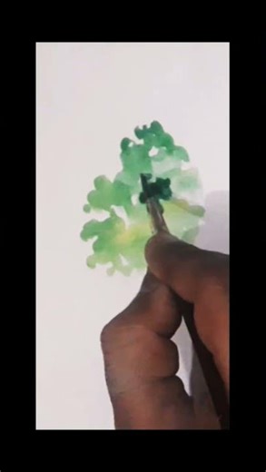 🌳 Easy Watercolor Tree Painting for Beginners 🎨 #Shorts