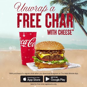 Want a Free Charburger? Download and register on the Habit Mobile app for a charburger with cheese with a qualifying purchase. | Habit Burger & Grill