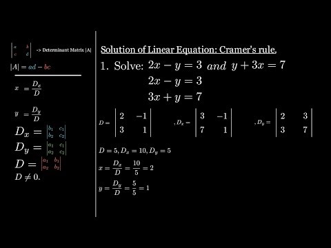 Cramer's Rule Explained | Solve Linear Equations Easily (Manim Animation)