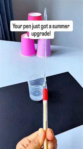 Raising smart and happy kids on Instagram: "Take an ordinary ballpoint pen and turn it into a mini water blaster! This quick DIY is perfect for hot days, friendly pranks, or just having fun outside. It’s easy to make, fun to use, and guaranteed to get some laughs. keywords: craft, DIY, summer, water blasting, simple, fun, pen to water toy, motor skills, child development"