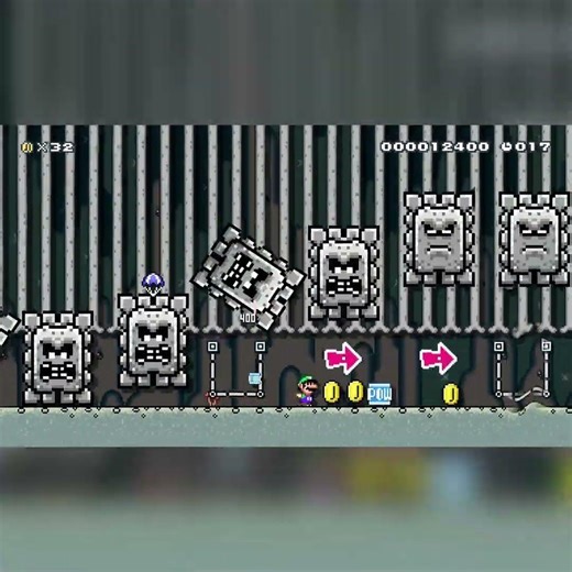 ■ポイポイ パウなげスピードラン！/ POW Speedrun■ by ^ごまざぶろう^ [Gomazaburou] #shorts 🍄Super Mario Maker 2 #dwm