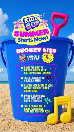 #KIDZBOP Chuck E. Cheese Summer Bucket List ☀️🧀 Like if you accept the challenge 👍💪 #bucketlist