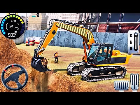 Road Builder Construction JCB 3D - City Highway Excavator Simulator - Android GamePlay