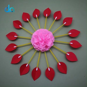 83K views · 5.5K reactions | Today, I am sharing wall hanging ideas with paper and cotton bud. Very easy and simple wall decoration ideas... | DIY Crafts & Art | Facebook