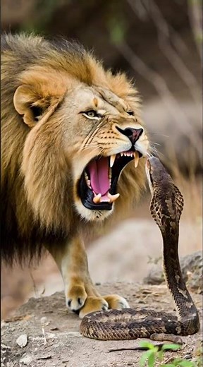Lion vs Black Cobra – The Deadliest Jungle Showdown! 🦁🐍
