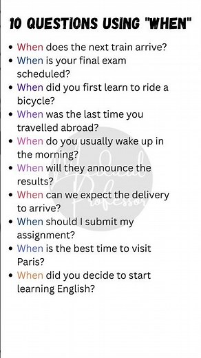⏰ 10 "When" Questions | Learn How to Ask Time-Related Questions in English