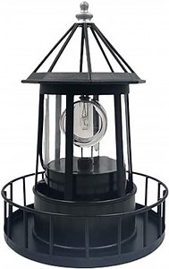 LED Solar Powered Lighthouse, 360 Degree Rotating Lighthouse Lamp, IP65 Waterproof LED Solar Lighthouse Lamps Towers Statue Lights for Outdoor Garden Pathway Patio