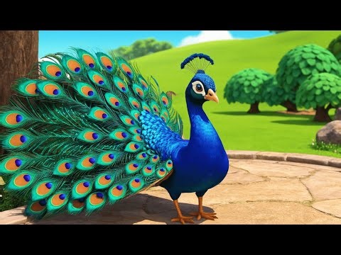 Peacock Went for Vacations 🦚✈️ | Funny and Colorful Kids Nursery Rhyme Animation