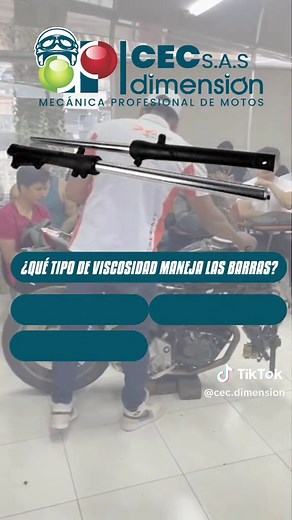 ¿Qué tipo de viscosidad manejan las barras de una motocicleta? 🛠️💡 Déjanos tu comentario y cuéntanos qué tipo de viscosidad prefieres para las barras de tu moto. En CEC Dimensión, te enseñamos todo sobre el mantenimiento y ajuste de las barras para un mejor rendimiento en la carretera. ¡Confía en los expertos de CEC Dimensión para el cuidado de tu moto! #CECDimensión #MantenimientoDeMotos #BarrasDeSuspensión #barrasmoto #barrasdesuspension