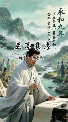 魏晋·王羲之《兰亭集序》视频#诗词#古诗词 #国学文化 #中古传统 #原创视频 #中华文化