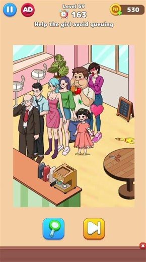 Tricky Prank Brain Quest Level 69 Help the girl avoid queuing