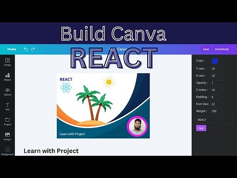 Build Canva web app using React Build Canva web application