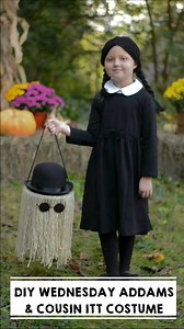 1.3M views · 14K reactions | DIY Cousin ITT Halloween treat bucket. Pair it with a black dress and tights for an easy Wednesday Addams costume! | I Heart Arts n Crafts | Facebook