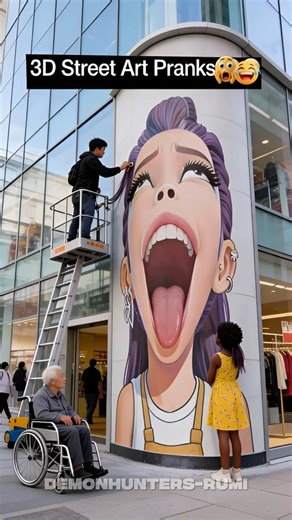 K-pop demon hunters 3D Street Art Prank😳 Golden 11% #kpopdemonhunters #kpop #funny