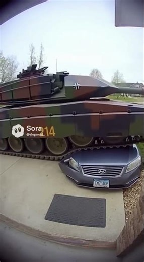 Tank Drives Over Car and Flattens It Completely! 💥