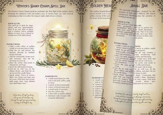 Yule Spell Jars Collection | 30 Magical Recipes | Witchcraft Grimoire Pages | Printable Book of Shadows - Etsy