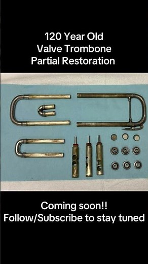 Valve trombone restoration announcement #instrumentrepair #beforeandafter #repairing #old #trombone