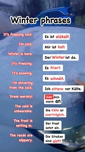 37K views · 400 reactions | Examples of German phrases about winter. #vocabulary #learn #german #deutschland #germanlanguage #English #deutschkurs #germangrammar | Learning German with heart | Facebook
