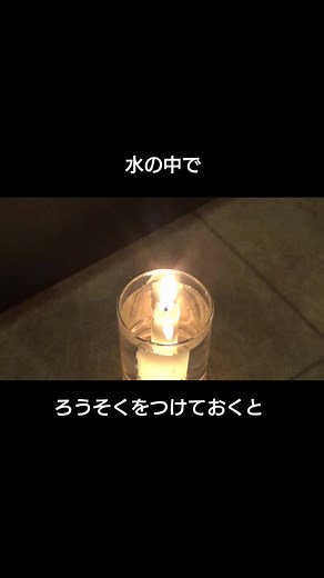 水の中でろうそくをつけておくと🐢🐢