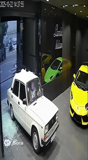 Grandma Crashes a Lamborghini Dealership in Her Lada! 😂🚗 #funnygrandma #epiccarmoments