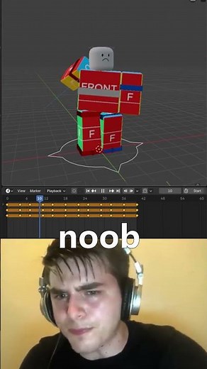 Noob vs Pro Roblox Punch Animation in Blender 💀🔥#robloxanimation #roblox #blender