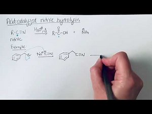 Acid-catalyzed nitrile hydrolysis