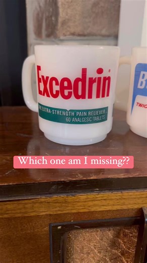 Love these 1970’s pain reliever mugs! Which is your drug of choice? #Excedrin | Part-Time Pickers