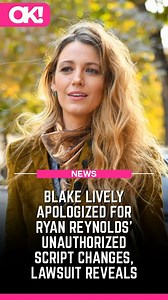 1.3M views · 1.8K reactions | Blake Lively apologized to screenwriter Christy Hall for disclosing that Ryan Reynolds contributed to rewriting a key scene in 'It Ends With Us.' Lively admitted she 'felt awful' for any unintended consequences. Tap the link below for more details. (: MEGA) | OK! Magazine | Facebook