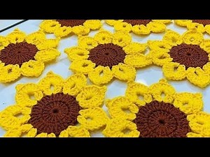 How to crochet a Sunflower Coaster: Step-by-step Tutorial