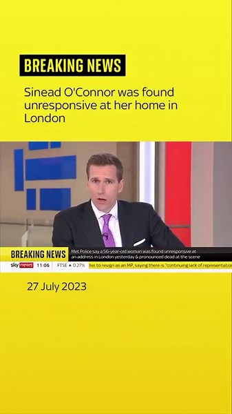 57K views · 167 reactions | Sinead O’Connor was found unresponsive at her home in London and pronounced dead at the scene. Her next of kin have been notified, and her death is not being treated as suspicious. A file is now going to be prepared for the coroner.  Click the link in bio to read more #sineadoconnor #coroner #police | Sky News | Facebook