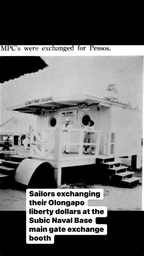 Liberty $$$? No worries. Sailors going on liberty in Olongapo exchanged their dollars or military payment certificates at the money exchange booth at the Subic Naval Base main gate. They probably could have gotten better rates at the various money exchange outlets in Olongapo. | TAGA GAPO KA BA? Olongapo and Subic Bay Memories