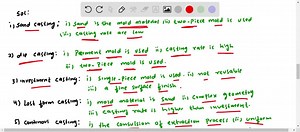 SOLVED:Compare sand, die, investment, lost foam, and continuous casting techniques.