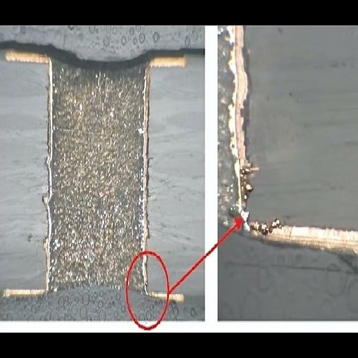 Actual footage of PCB hole wall copper corrosion A tiny defect causes complete board failure #hole