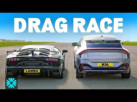 DRAG RACE: Lambo Aventador SVJ v 585hp Kia EV6 GT