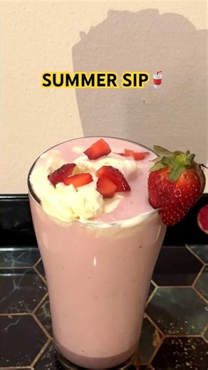 Beat the heat with a refreshing strawberry milkshake at home. #shorts
