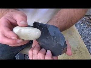 making a spearhead using only rock and antler