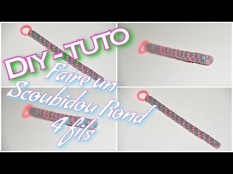 • DIY ⎟Tuto ⎟Faire un Scoubidou Rond à 4 fils •