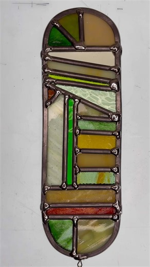 Soldering up this leaded abstract art project