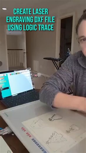 Logic Trace System by The Logic Group on Instagram: "Small scale drawing, patterns, and parts can be CNC cat with small CNC tables like the laser engraver in this video period from a drawing, a holiday ornament CNC vector file was created using logic trace system. Layers were defined in logic trace for the outline and internal cuts. The created DXF file was loaded into Lightburn and the ornament was cut using the CNC laser engraver. #CNCHobbiest #CNCEngraver #CNCLaser #CNCWoodworking #CNCLaser"