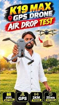 K19 Max GPS Drone AirDrop FeatureTest With Dual Battery | GPS, 2km Range, 25Min Battery #drone