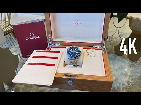 4K Unboxing & Review Omega Seamaster Professional 300m diver blue dial & bezel 210.30.42.20.03.001