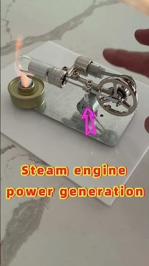 Steam engine power generation makes LED lights brighter. #diymotor #experiment