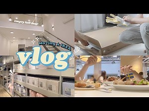 move in vlog🏠 | Empty loft apartment tour, building IKEA furniture🪑 , aesthetic room makeover 💛