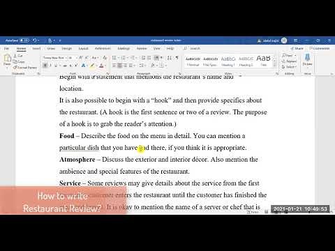 How to Write a Restaurant Review? Part 2