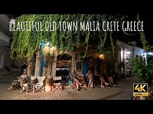 MALIA OLD TOWN BY NIGHT CRETE GREECE