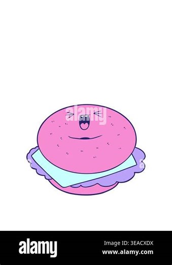 stretching up animation of cartoon bagel Stock Video Footage - Alamy