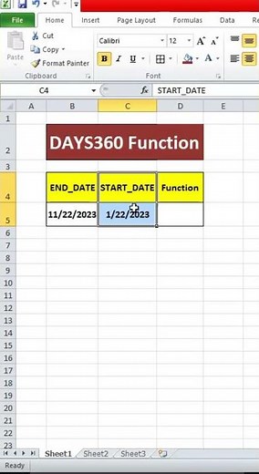 DAYS360 Function in Excel | Calculate Days Between Dates (360-Day Basis)