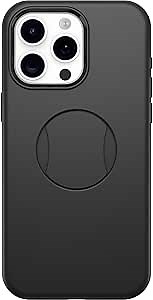 OtterBox iPhone 15 Pro MAX (Only) OtterGrip Symmetry Series Case - Black, Built-in Grip, Sleek case, Snaps to MagSafe, Raised Edges Protect Camera & Screen